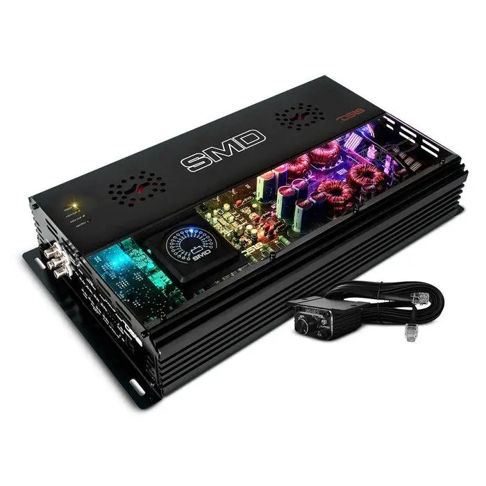 SMD 4-Channel Class AB Amplifier with VM-1 Voltmeter and Digital LED Lights 4 x 500W at 2-Ohm - Steve Meade Designs Stereo Protection