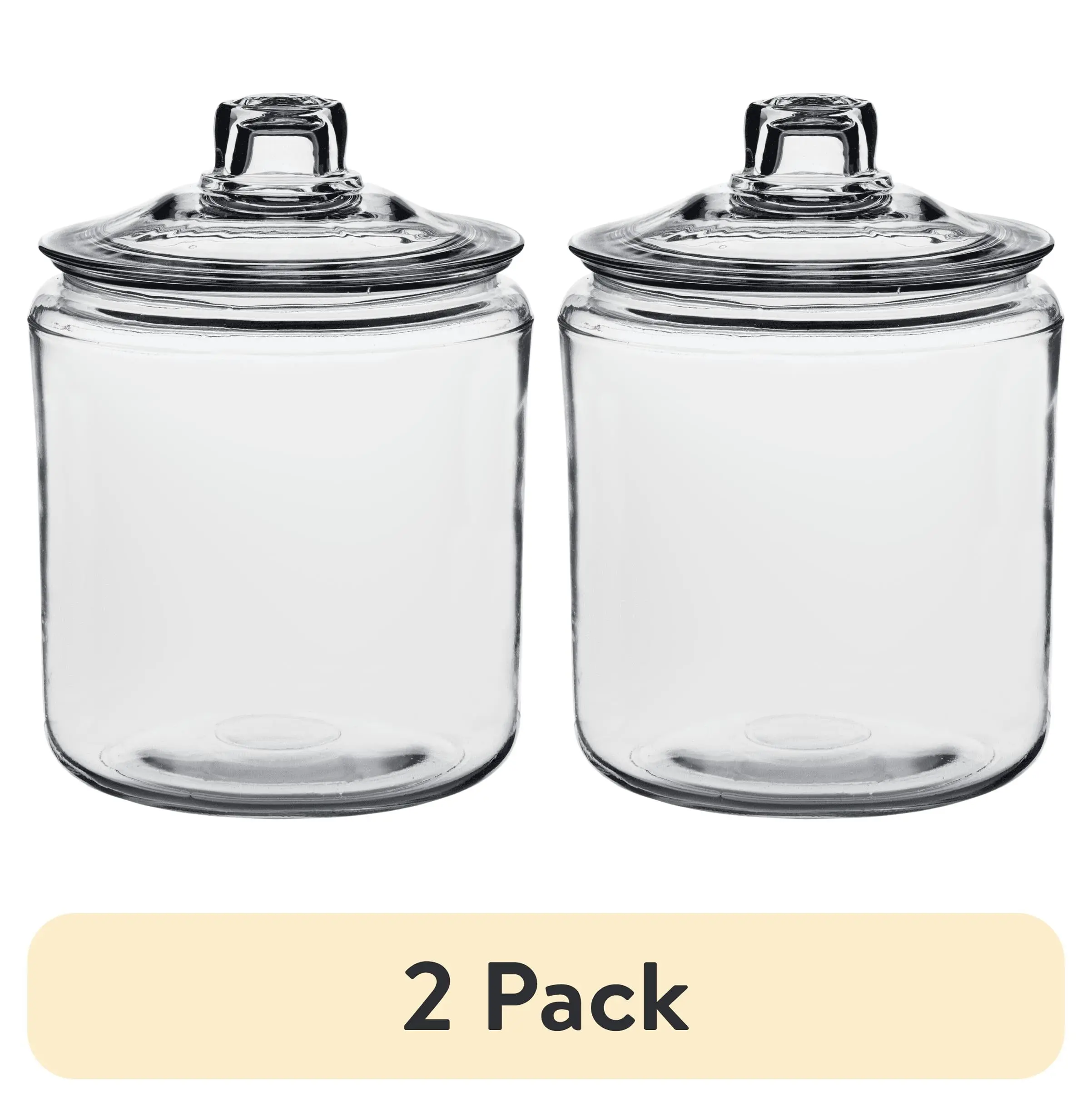 (2 pack) Anchor Hocking Heritage Hill Glass Jar with Lid, 1 Gallon