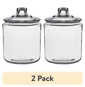 (2 pack) Anchor Hocking Heritage Hill Glass Jar with Lid, 1 Gallon