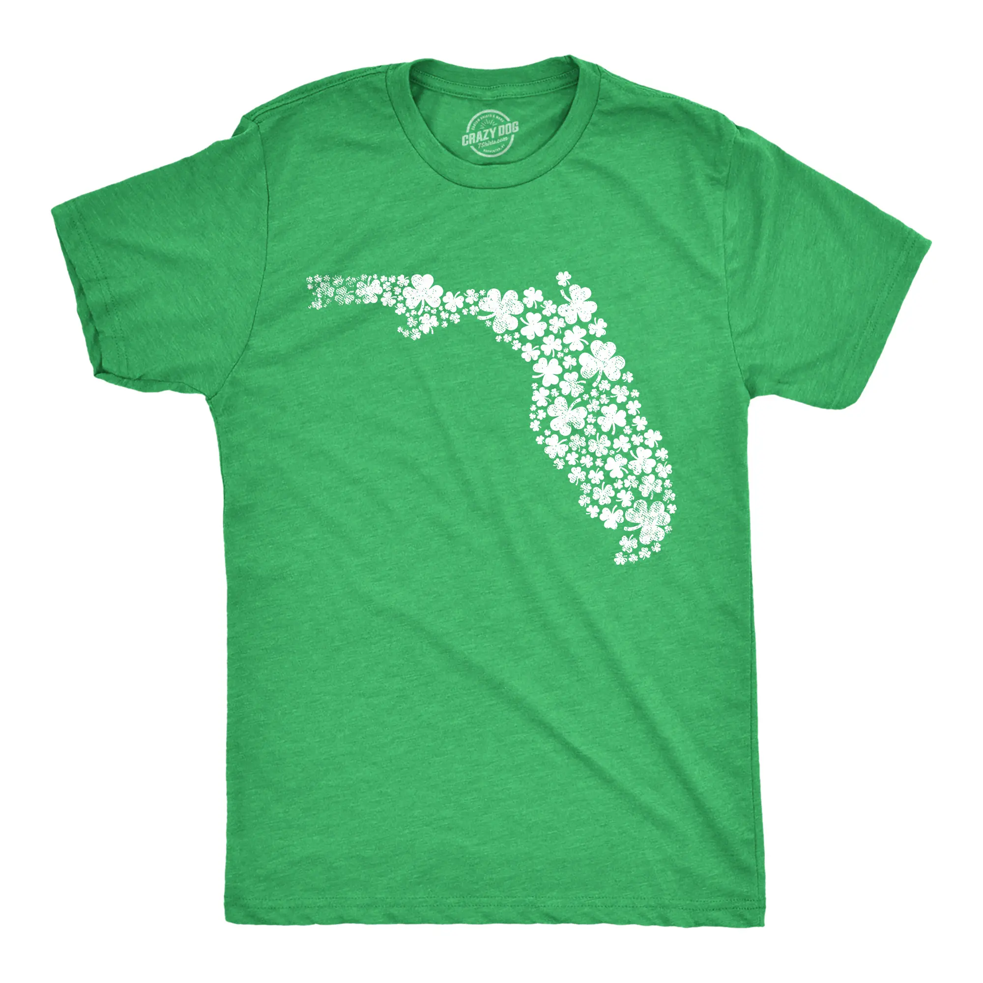 Mens Florida State Clovers T Shirt Funny St Pattys Day Parade Shamrocks Lovers Tee for Guys Mens Funny T Shirts Cool Vintage Fashion T-Shirt Gift Classic Menswear  Apparel for Men Novelty Tees for Guys Green -