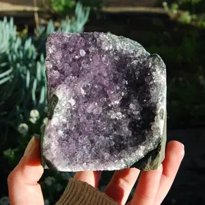 1.3lb Raw Amethyst Geode Crystal Cathedral Cluster, Self Standing, Uruguay