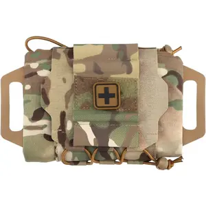Military Tactical Pouch, Rapid First Aid Belt, Survival Pouch, Two-Piece System, Roll-Style Medic Pouch, Hypalon Handle Bag, CP Pattern Sports & Outdoors
