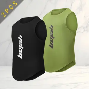 Two-piece men's sleeveless tank tops, simple sports style, breathable and skin-friendly fabric, eye-catching printed design, suitable for fitness and everyday street wear, comfortable and versatile.