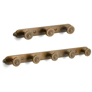 1 Pack Coat Rack Wall Mounted, Antique Brass Zinc Alloy Metal Hangers for Bathroom, Closet, Hat and Purse, Hooks for Hanging Coats, Backpacks, Coat Hooks Wall Mount