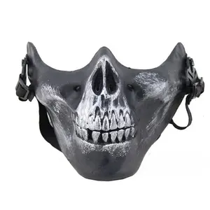 Skull Halloween Cosplay Costume Half Face Airsoft Mask