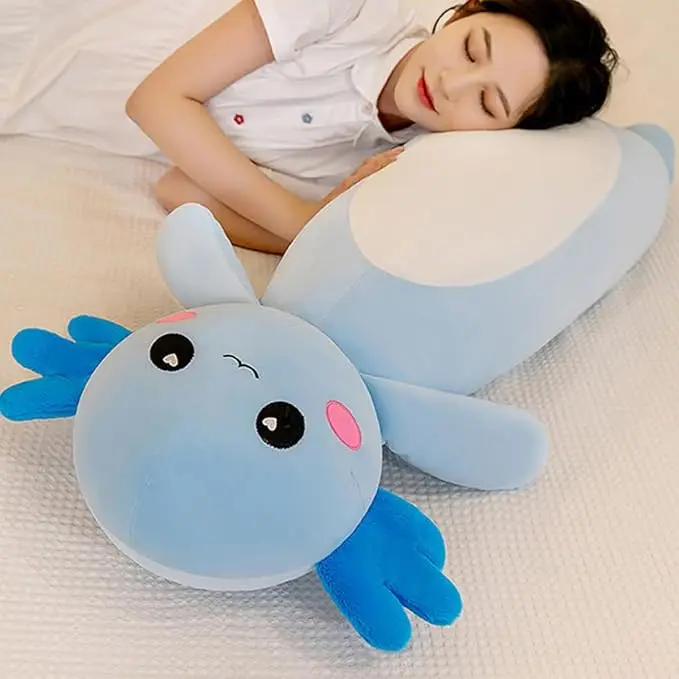 Long Axolotl Plush Pillow Cute Axolotl Stuffed Animal Body Soft Plushies  Doll Toy for Girls Boys