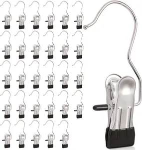 30 Pack Heavy Hanger Clips for Closet, Laundry Hooks Hanging Clips with, Clothespin for Clothes Pants,Clothes Pins Multi-Purpose Clip Big Hangers & Pants Clip Hangers for Hats Socks Towels Travel