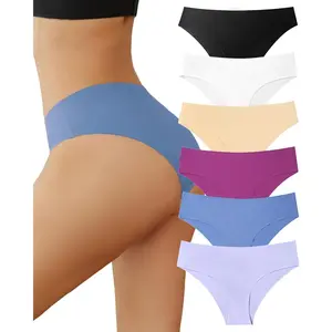 Seamless Underwear for Women No Show Panties for Ladies Bikini Hipster Low Rise Briefs Invisible Cheeky 6 Pack