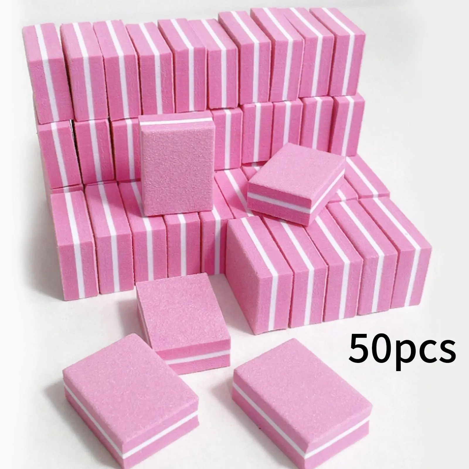 50pcs Pack Mini Nail Buffer Block 180 100 Grit Sponge for Professional Nail Care, Ideal Manicure Tool Set for Home & Salon Use, Buffer Polishing Tools