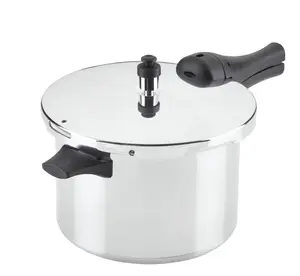 Farberware 6-Qt Aluminum Stovetop Pressure Cooker - Induction Compatible, Metal Utensil Safe, Silver Kitchen Cookware