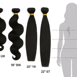 Raw Cambodian Hair Bundles – 16, 18, 20 22 Inch – Natural Black – Unprocessed Human Hair