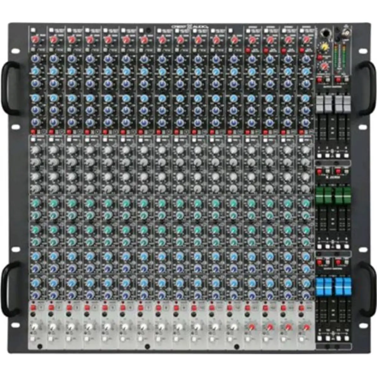 Crest Rack-Mountable 12-Channel Mix Monitor Console - Stereo Audio Mixer with 12 Mono Inputs, XLR Input, Built-In Splitter System, Signal Amplifier, Sound Converter, Operationally Quiet Podcast Equipment Kit for Professional Sound Reinforcement