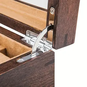 2pcs Golden Highlight Thickened Large Thousand-Pound Long Foot Hinge 6-Hole High-end Gift Box Folding Seven-Character Hinge