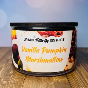 10oz Vanilla Pumpkin Marshmallow Scented Soy Wax Candle