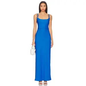 Saudade French Blue Maxi Dress in Blue