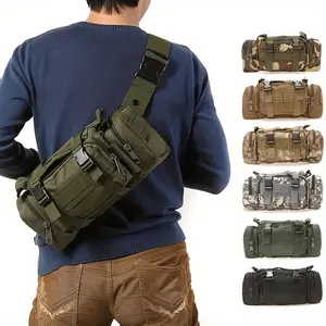 [Durable Waterproof MOLLE Shoulder Bag] 1pc Tactical Oxford Cloth Sling Bag, Unisex Outdoor Sports Waist Pack With Multi-Pocket, Durable Waterproof MOLLE System, Large Capacity Shoulder Bag For Hiking, Fishing, Cycling, Photography