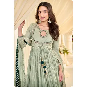 Premium Georgette Chikankari Gown Set (2 PCS)