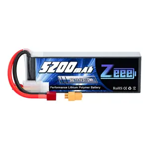 Zeee 3S Lipo Battery 5200mAh 11.1V 50C RC Battery with Deans and XT60 Connector Soft Case Battery Compatible with RC Plane Quadcopter RC Airplane RC Helicopter RC Car Truck Boat