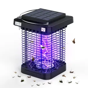 BlueLage Eco-Friendly Solar indoor/outdoor Insect Killer ，electric bug zapper，Day Charging  Night Work,No Bulb Needed,No Electricity Required，Easy Clean,Waterproof,No -Toxic,No Odor/Chems,Liifetime Use， roaches repellent home, Multifunction