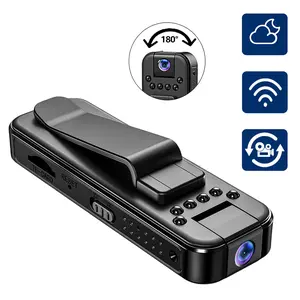 Wearable 1080P Action Camera, Clip‑On Portable Design, 180° Rotatable Lens, Infrared Night Vision, Loop Recording, Motion Detection, Hands‑Free Video Camera, Vlogging Camera for Cycling, Hiking, Travel, Security