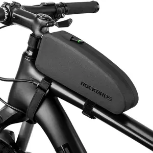 ROCKBROS Bike Top Tube Bag Bicycle Front Frame Bag Waterproof Bike Pouch Pack Bike Phone Bag Cycling Accessories Pouch for Mountain Road Bike Large