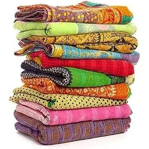 Wholesale Mix lot Tribal Kantha Vintage Cotton Bed Cover Sari Throw Old Patches Rally (2)