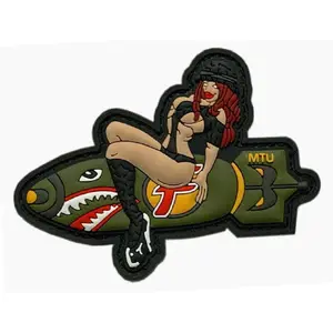 Pin Up Girl Dropping F Bomb Patch [3D-PVC Rubber -Hook Fastener -P10]