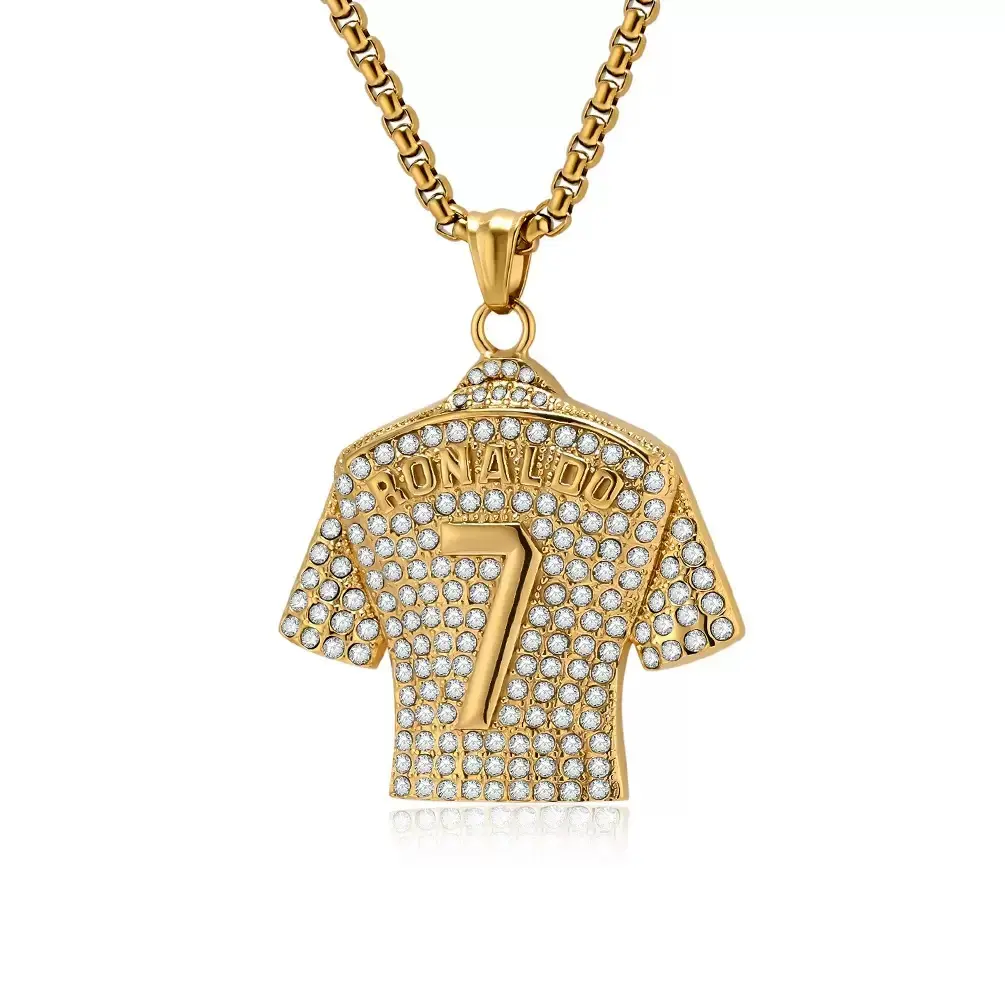 CR7 Jersey Themed Costume Jewelry Charm Pendant, Fashion Accessory for Soccer Fans