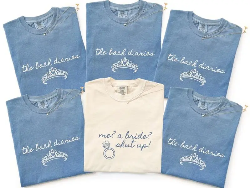 Comfort Colors The Bach Diaries T-Shirt, Me A Bride Shut Up Tee, Princess Bachelorette Shirt, Bachelorette Diaries Bridal Party Gift, Bridesmaid Proposal Gift