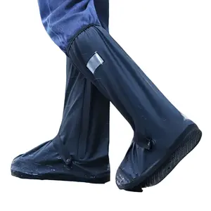 High Tube Anti-Slip Waterproof Rainproof Rain Shoe Covers, Thick Durable Outdoor Shoes, Reflective Strips, Fishing Hiking Snow Boots
