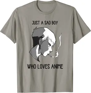 Mens Just A Sad Boy Who Loves Anime - Sad Boy Anime Emo Boy Anime T-Shirt - Zofisteffen Shop 60B09YHNM6KC