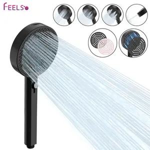 FEELSO Shower Head - 6+1 Spray Modes, High Pressure, Powerful Jet Cleaning for Bathroom, Anti-Clog Silicone Nozzles, Anti-Leak Design, Magnetic Panel, Tool-Free Installation