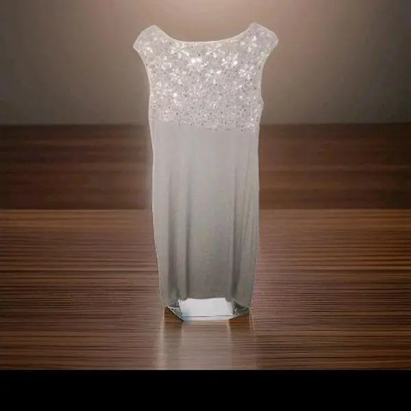 Connected Apparel Formal Dress Sz 14, Beige , Sequin