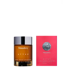 Monastery Attar  Floral Repair Concentrate, 50ml, Face Moisturizer, Essential Oil Free, Nourishing Balm for Radiant Glow - Made With Hazelnut, Rosehip Seed, Rare Rose Extracts, Jasmine Sambac