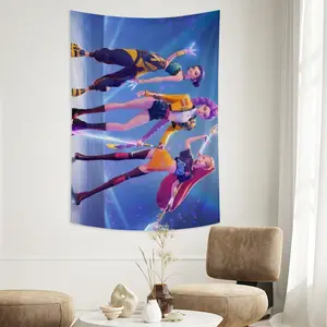 Kpop Huntrix Background Boy Children Birthday Party Decoration Banner Cartoon Photography Background Poster