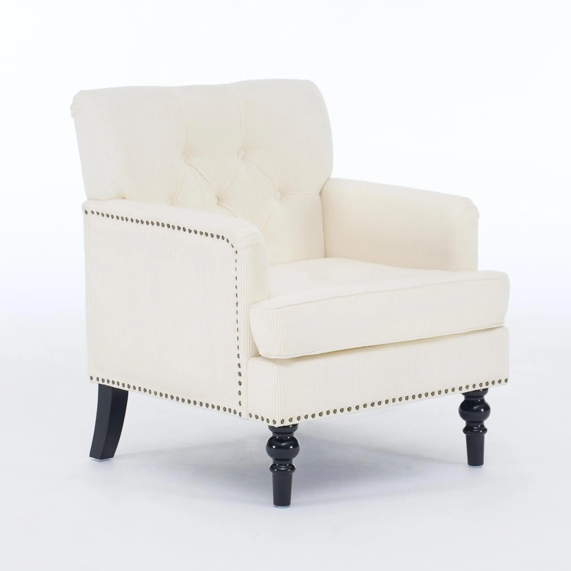 4-Piece French Country Windsor Dining Armchairs, Traditional Wood Farmhouse Spindle Back Tufted Club Chairs, 26.50in Wide Corduroy Seat, 30.00in Length Mid-Century Accent Chairs for Living Room, Black, 26.50 In. Width