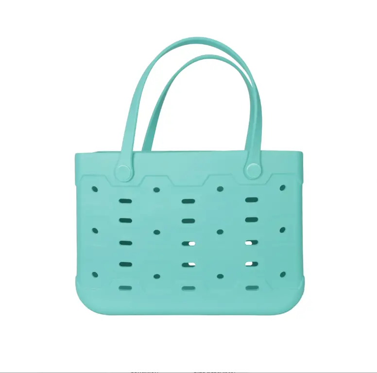 Large Plastic Laundry Flex Tote 18"W x 8.75"D x 13"H Teal Dream and Orchid Bloom Design with Handles
