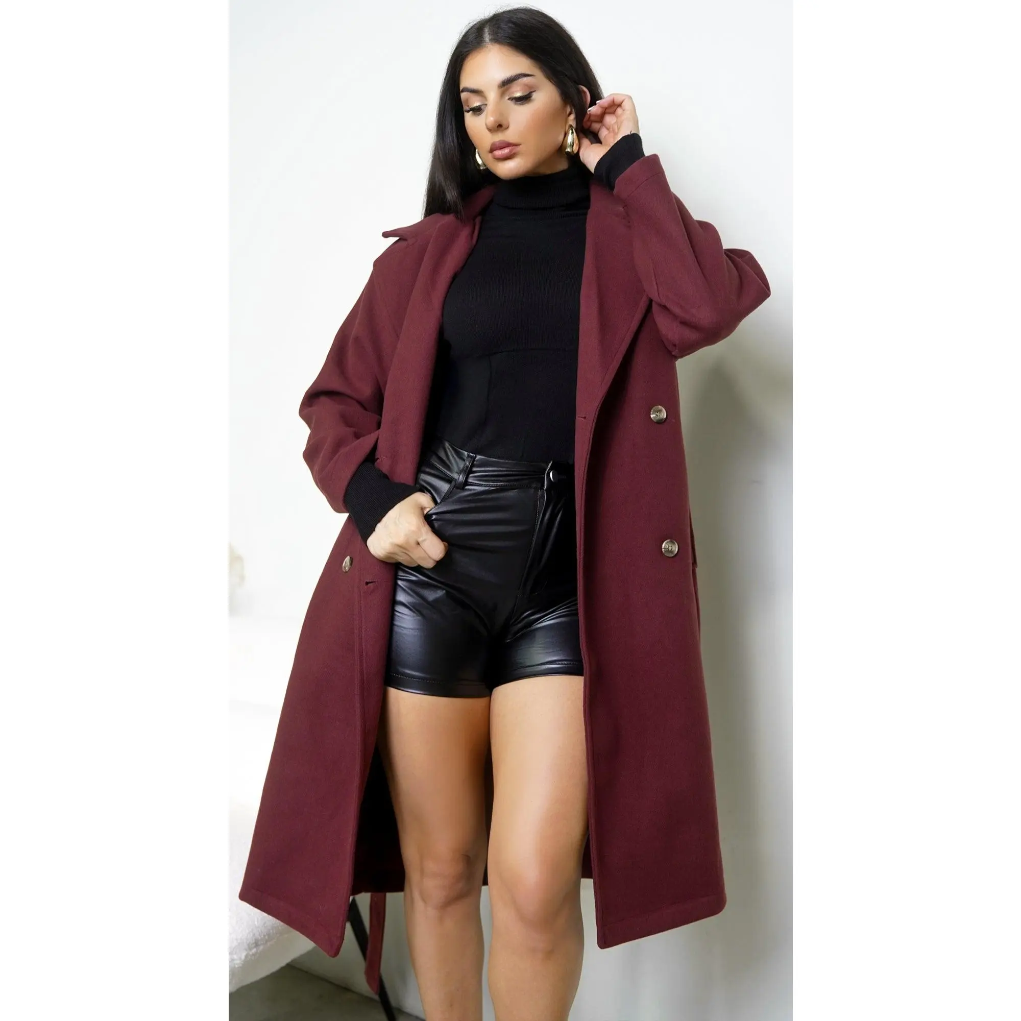 Belvra Classic Trench - Burgundy