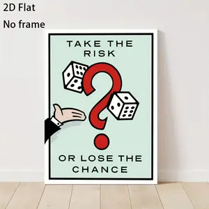 Inspirational Adventure Quote Wall Art – “Take the Risk or Lose the Chance” Modern Typography Canvas Print for Office, Bedroom & Home Decor