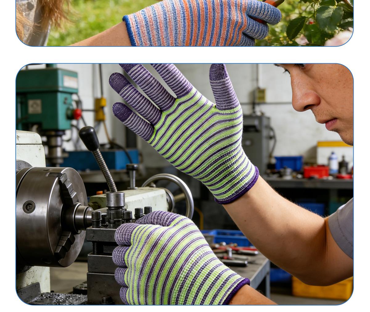 Family 4-Pack Protective Work Gloves Set | Kids & Adults Sizes | Anti-Slip PU Coated for Gardening, DIY & Household Tasks