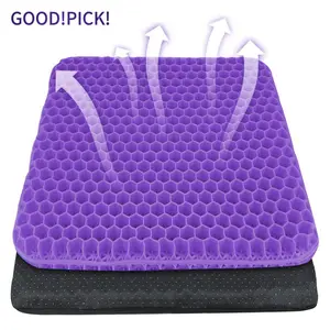 Double-Thick Gel Seat Cushion Honeycomb Breathable Non-Slip Cover 15.75x13.39x1 in Pressure Relief for Office Car Wheelchair Elastic Furniture Protector#tiktokshopstockup  #mothersdaygift