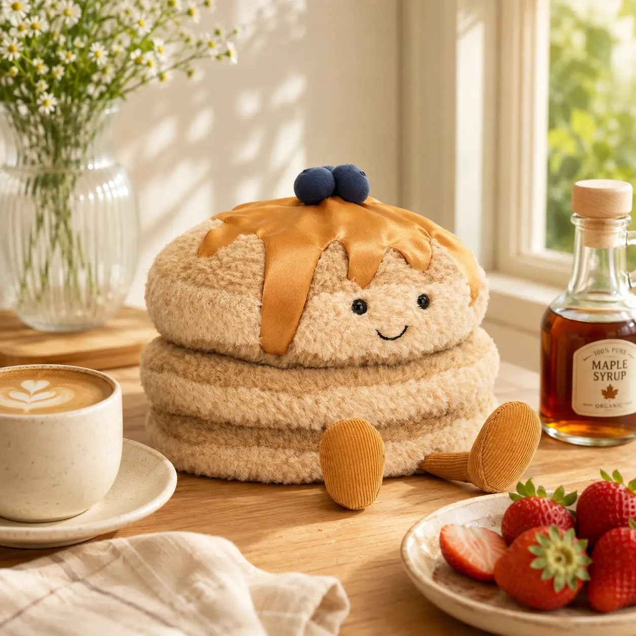 Jellycat Amuseables Pancake Plush – Cute Maple Syrup Breakfast Stuffed Toy, Soft Foodie Gift