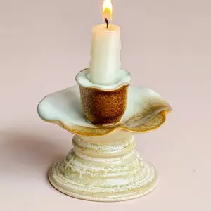 Chinese Ceramic Candle Holder Decorative Piece, Home Decoration Gift Souvenir, Single Item, Perfect for Home and Office