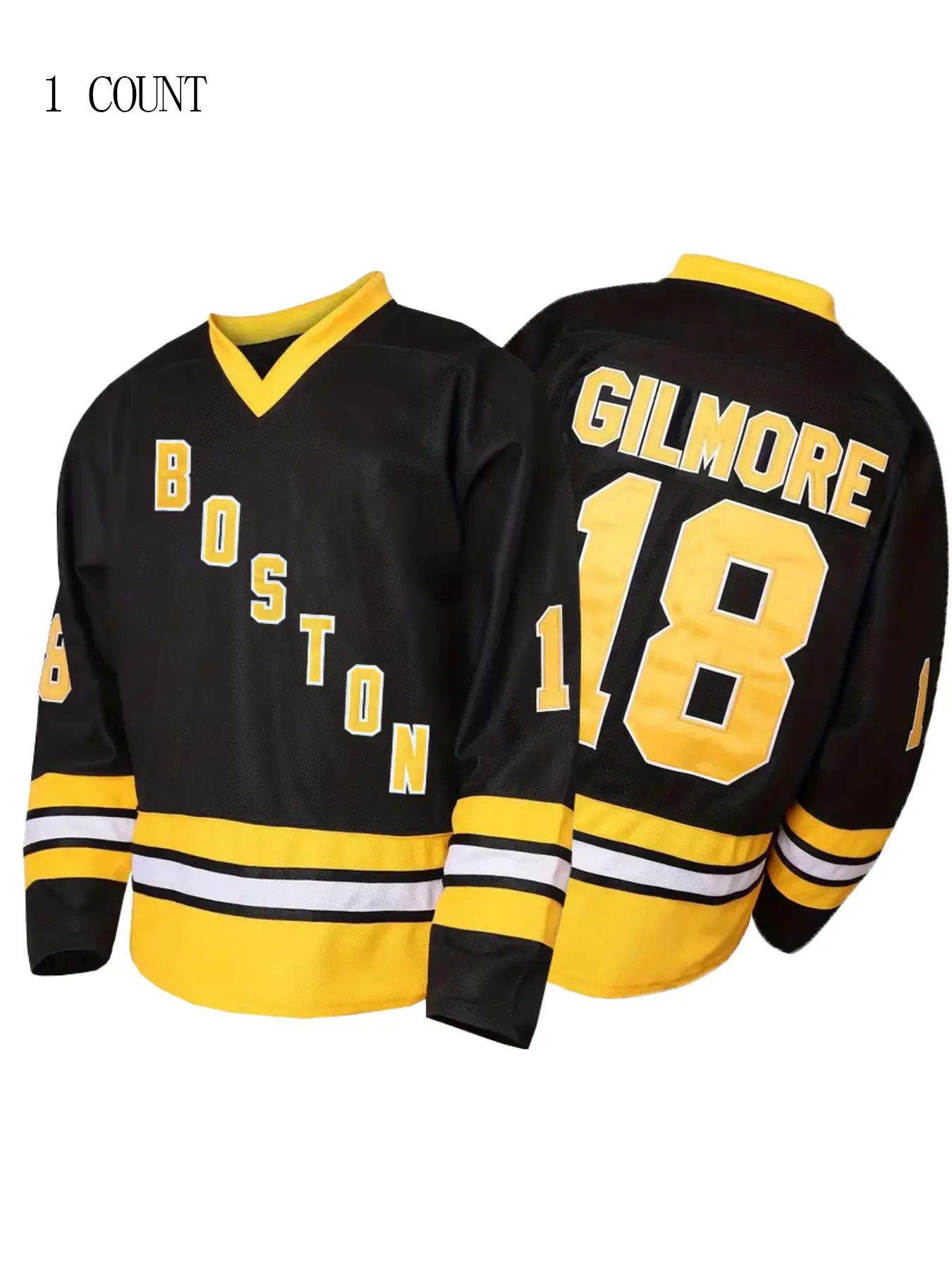 Men's Hockey Jersey, Stitched #18 Embroidery Hockey Jersey, Casual Loose Sportswear, Casual Athletic Apparel for Training & Competition, Men's Sportswear for All Seasons, Athletic Top, Jersey Shirt