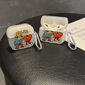 Un Verano Sin Ti Protective Case Cover for Apple AirPods 1/2/3/4/Pro/Pro2 TPU Texture Lightweight and Durable Anti-Scratch Shockproof Earphone Charging Box Accessory With Buckle Protection