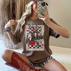 Western Collage Comfort Colors T-shirt, Trendy Cowgirl Wildcard Shirt, Retro Casino Dice Playing Cards Tee 7SQQ0