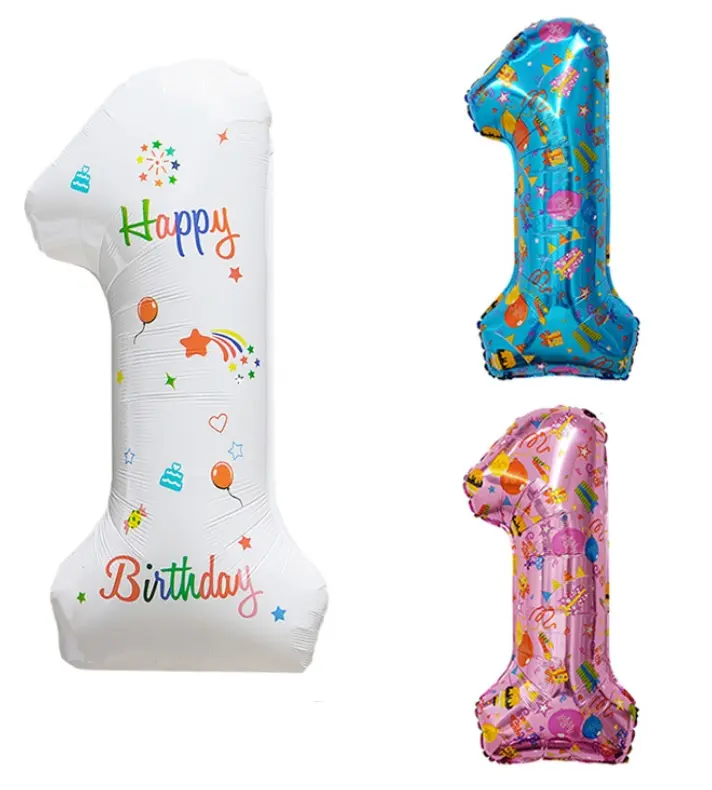 32 In White Digital Aluminum Foil Balloons, Premium Smooth Balloon Decor, Easy to Use Festive Supplies, Ideal for Birthday Gatherings & Photo Props