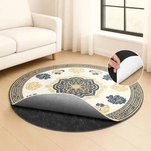 Non Slip Round Rug Pad 5 FT,  Felt Rug Pad for Hardwood Floors,1/8" Thick Soft Carpet Pad with  Rubber Backing, Secure Grip & Floor