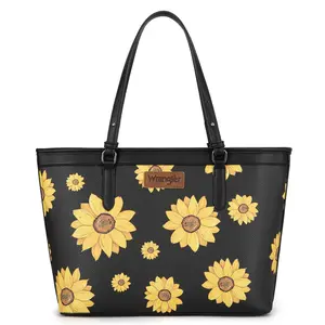 Wrangler Purse for Women Sunflower Print Tote Bag Western Floral Shoulder Bag