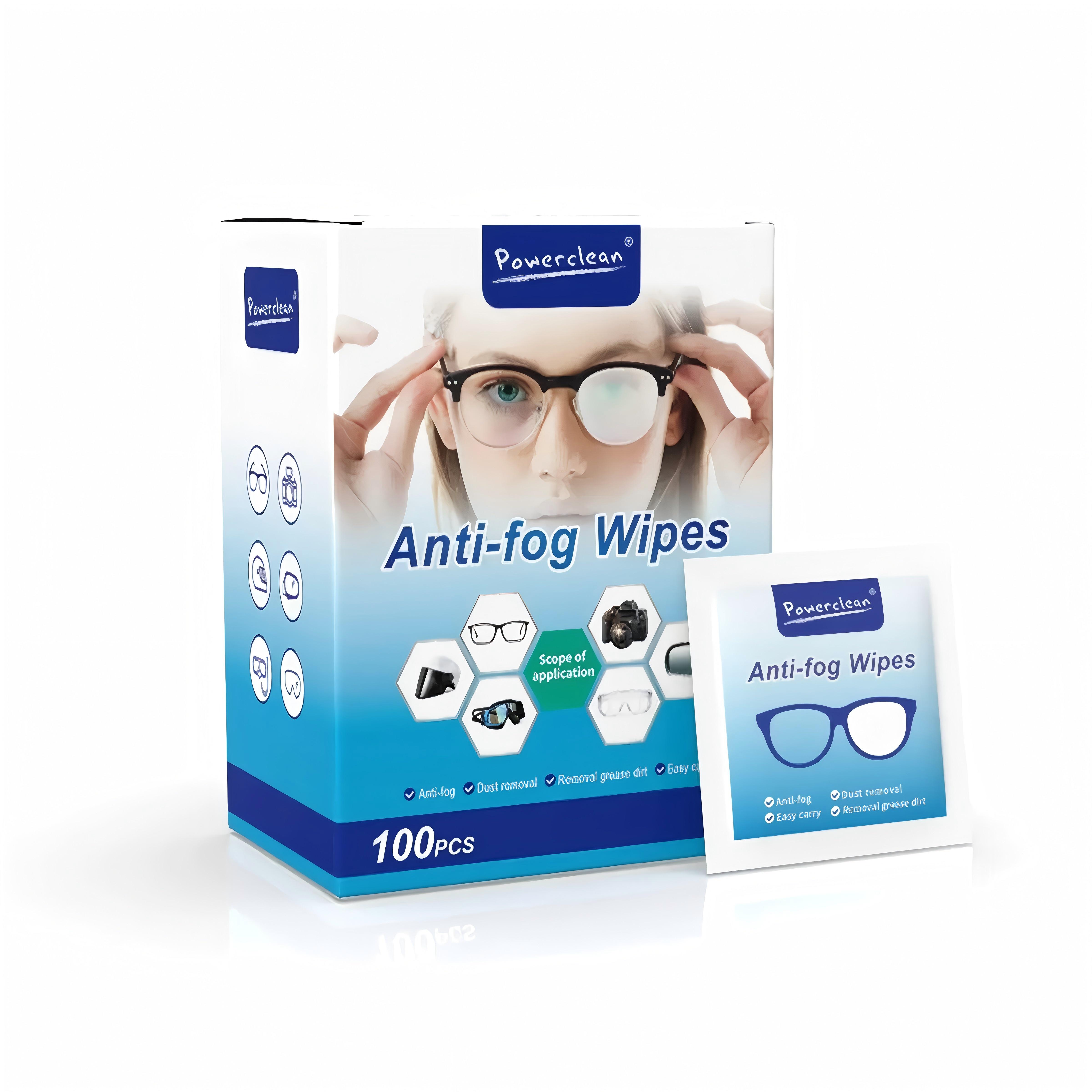 100 Pack Anti-Fog Lens Cleaning Wipes, Pre-Moistened Eyeglass Wipes for Glasses, Screens, Car Mirrors